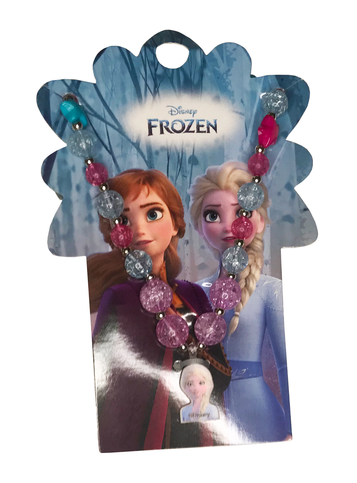 Collar de cuentas Frozen con dije de Elsa