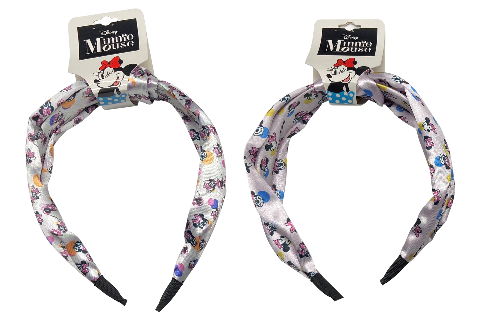 Vincha de tela estampada con nudo Minnie Mouse